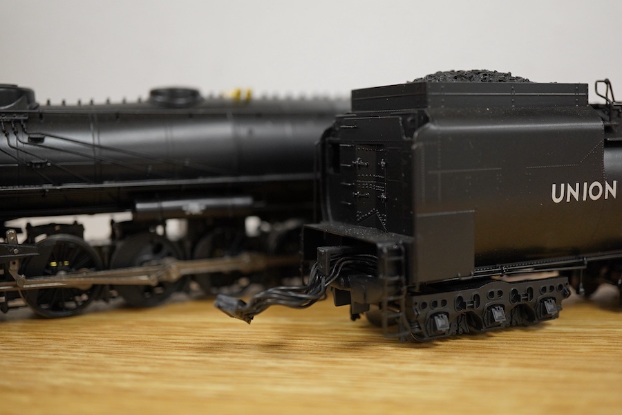 A boxed HO gauge Broadway Limited Paragon 2 Series (2063) model of Union Pacific UP-5, 5044, 4-12-2 locomotive with bogie tender, powered for two rail operation.